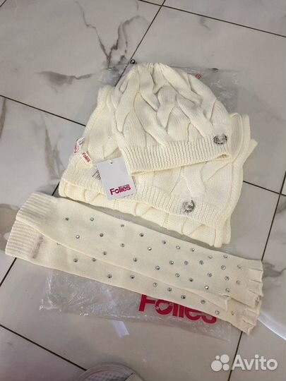 Шапка,шарф(165x35),перчатки длинные (Италия)