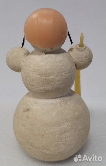 Снеговик хоккеист вратарь - ватная елочная игрушка
