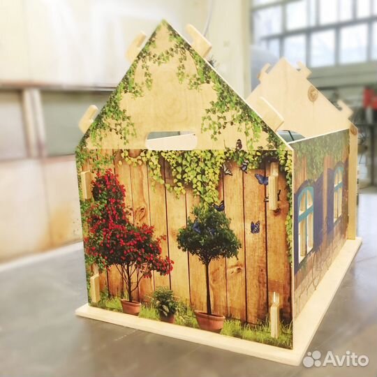 Уф печать с подъемом (с лаком), плоттерная резка