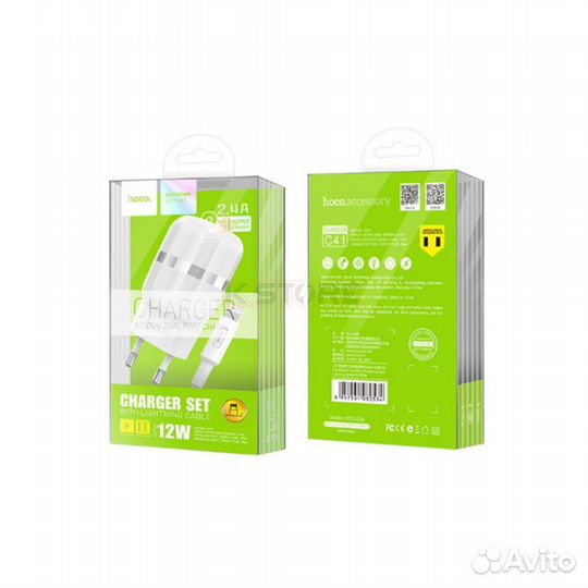 Сетевая зарядка Hoco C41A (12W 2.4А) + Lighing