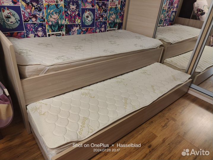 Детская двухярусная выдвижная кровать