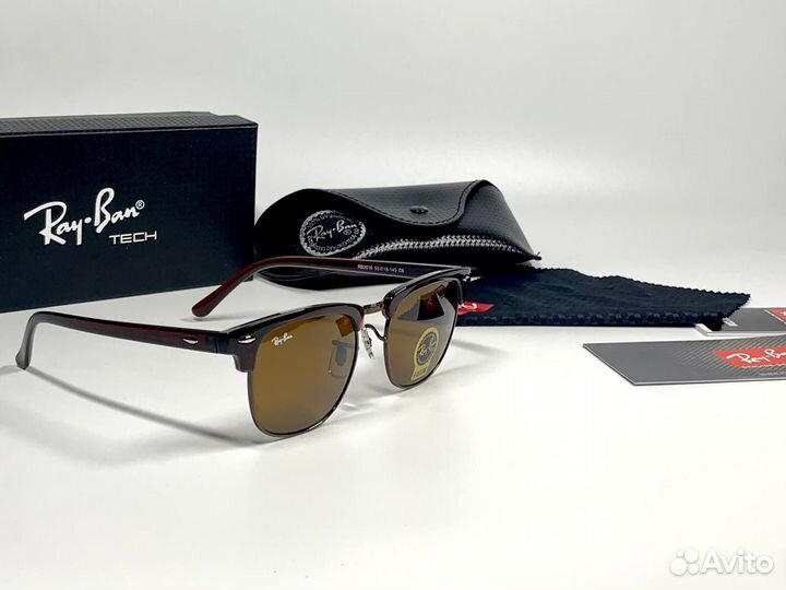 Очки Ray Ban Clubmaster коричневые