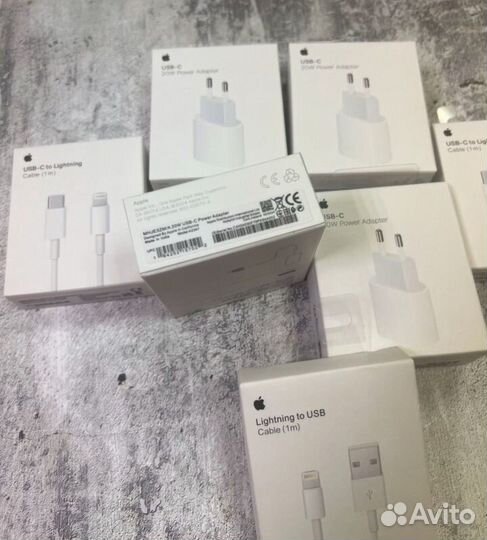 Блок 20w и кабель lightning type-c и usb type-c