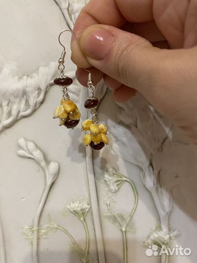 Серьги из янтаря