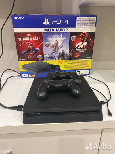 Ps4 slim 1tb 2 джостика