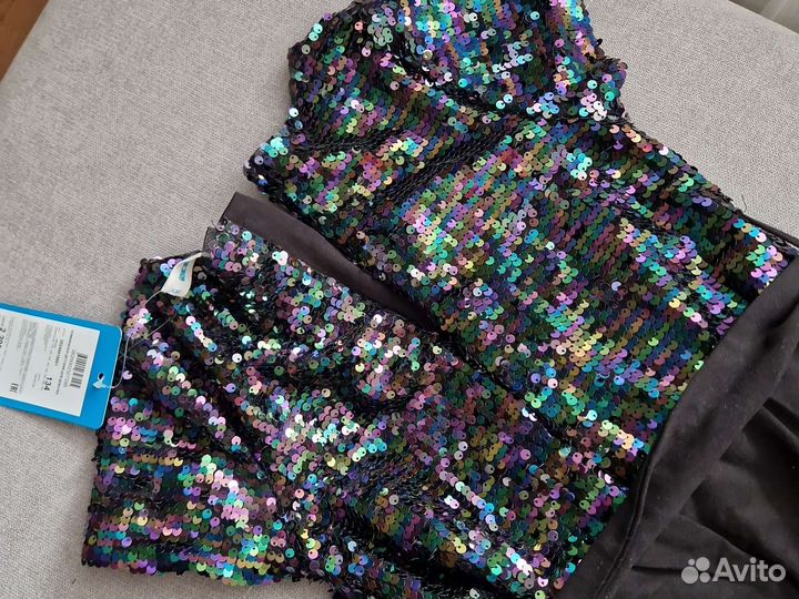 Комбинезон нарядный новый Acoola 134 пайетки черны