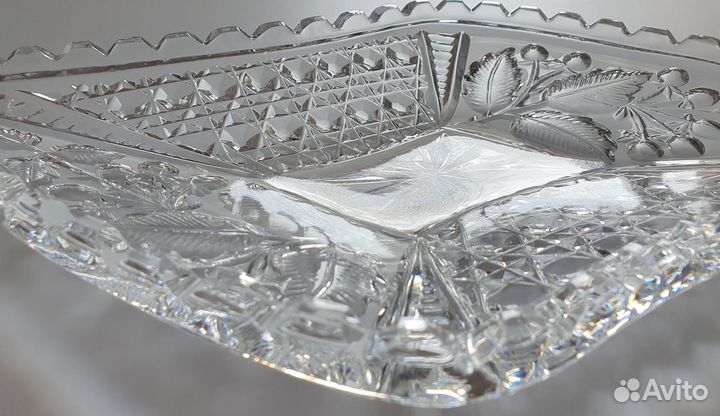 Чаша хрусталь СССР, конфетница, бутербродница