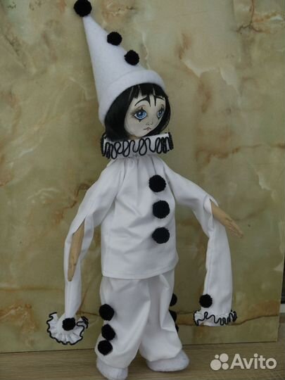 Кукла Пьеро ручной работы (гол.глаза)