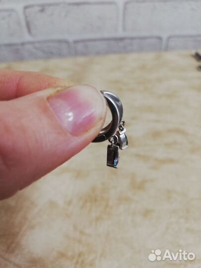 Серьги-кольца (бижутерия с серебряным напылением)