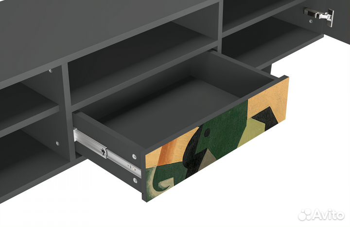 Тв-тумба T6 - Антрацит - Glass and Checkerboard