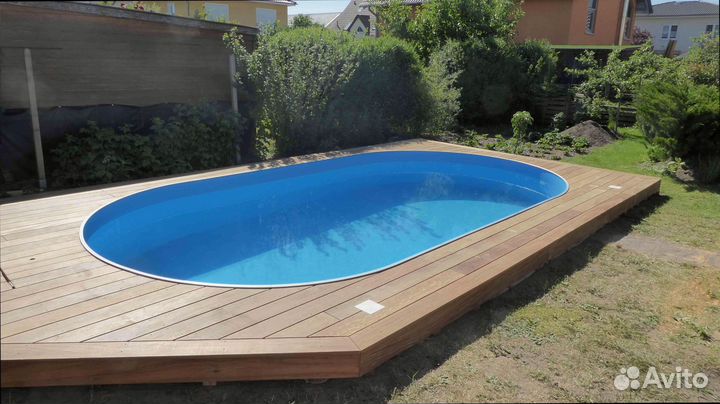 Овальный бассейн пластиковый / пвх / композитный