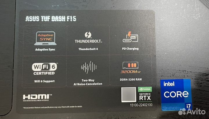 Игровой ноутбук “asus TUF dash F15”