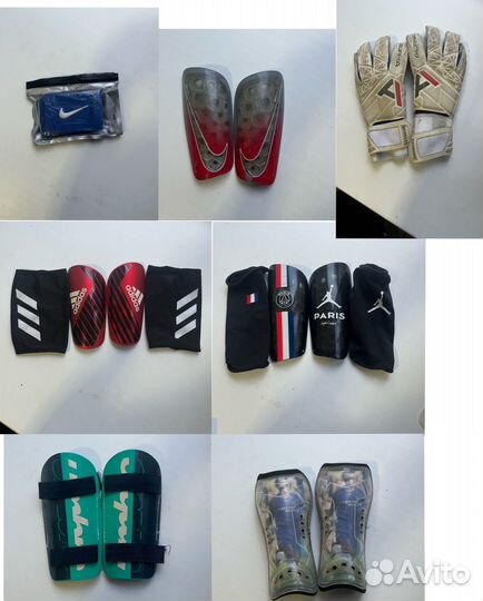 Футбольные щитки, перчатки и фиксаторы