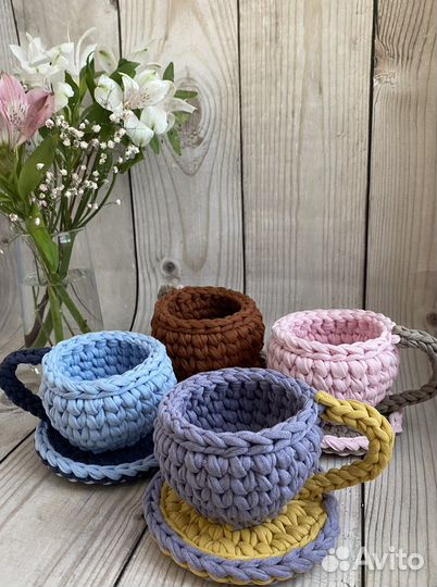 Корзина из трикотажной пряжи