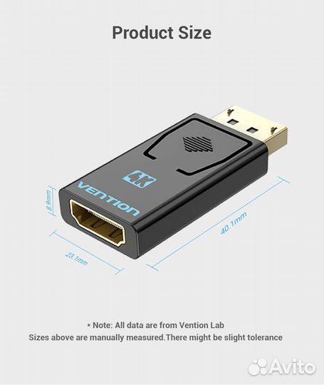 Переходник Vention DisplayPort-hdmi новый