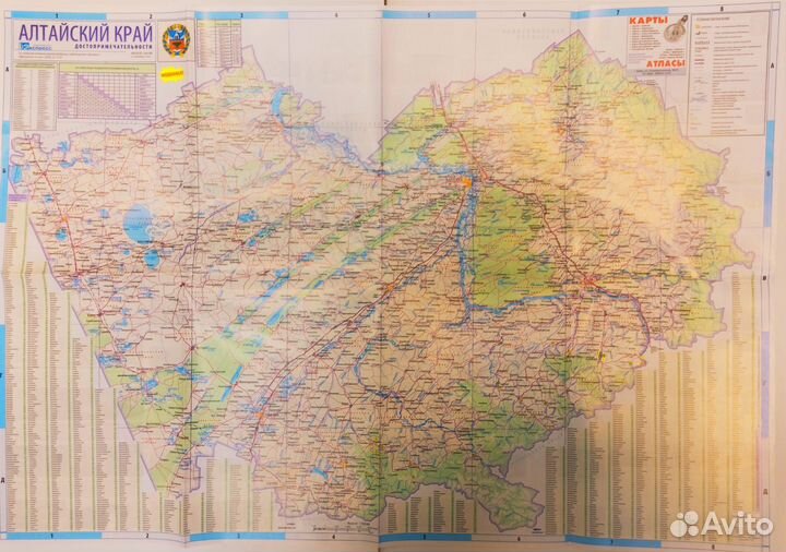 Карта Алтайский край достопримечательности