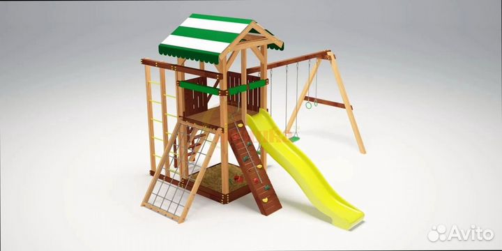 Детские площадки домики качели горка