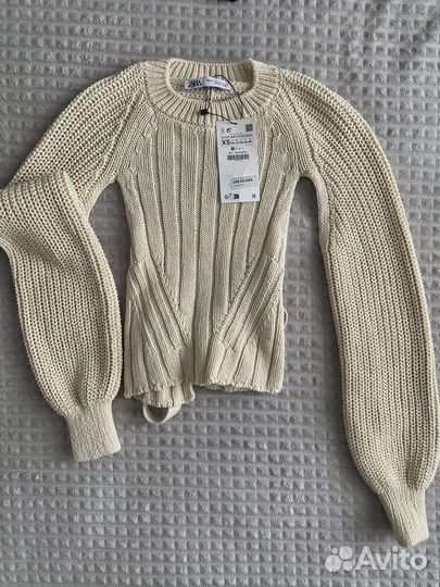 Вязаная кофта zara с открытой спиной