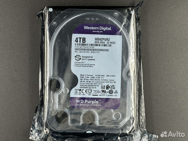 Жесткий диск WD Purple 4Tb WD42purz NEW