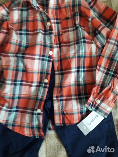 Нарядный костюм рубашка и брюки новые 98-104