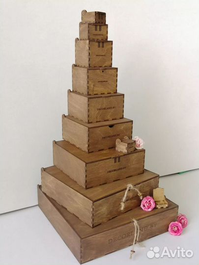 Деревянная коробка подарочная