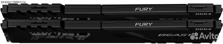 KF436C17BBK2/16, Комплект памяти Kingston fury 2х8 Г
