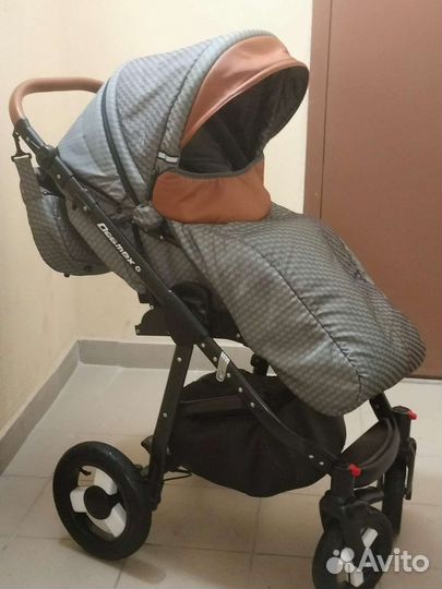 Коляска 3 в1 deamax с,отделкой из экокожи, кенгуру