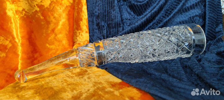 Хрустальные пепельница и рог