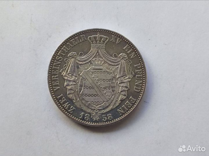 2 Талера 1858 Саксония Иоганн
