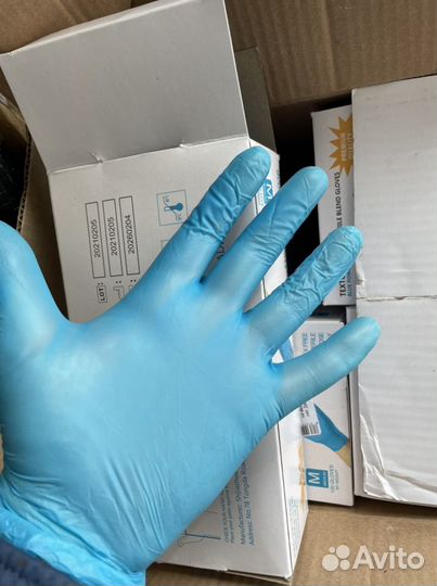 Перчатки виниловые. Размер М и L