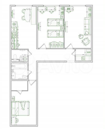 3-к. квартира, 70 м², 1/5 эт.