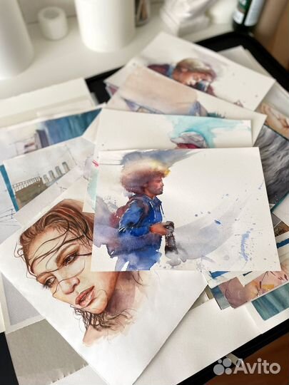 Картина акварель портрет
