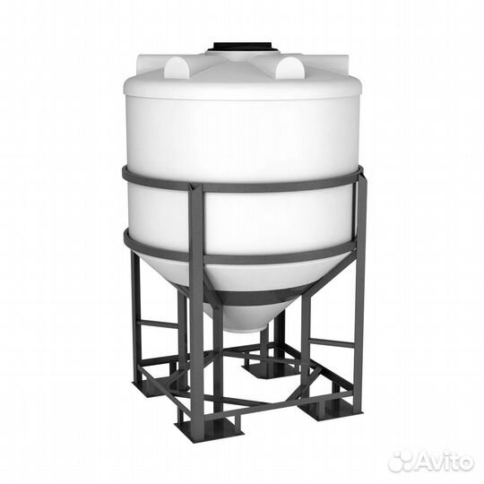 Емкость конусная пластиковая с полным сливом