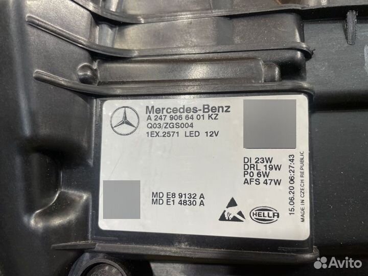 Фара передняя правая Mercedes Gla H247 2020-2023