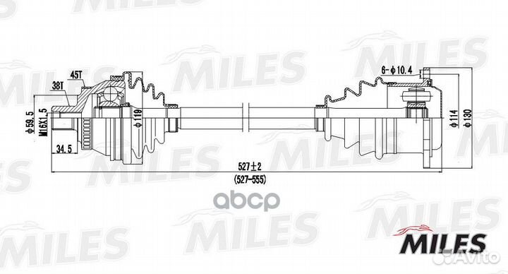 Привод в сборе audi A4 I 2.8 96-01 лев. +ABS шт