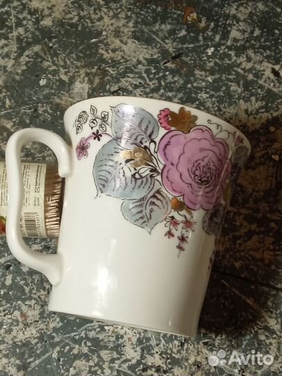 Чайный бокал лфз СССР (сиреневый,золотой )