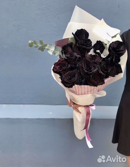 Чёрные розы Эквадор premium. Цветы. Букет
