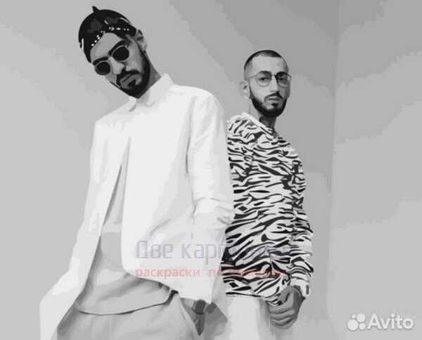 Картина по номерам 40x50 Реп-дует Мияги и Эндшпиль