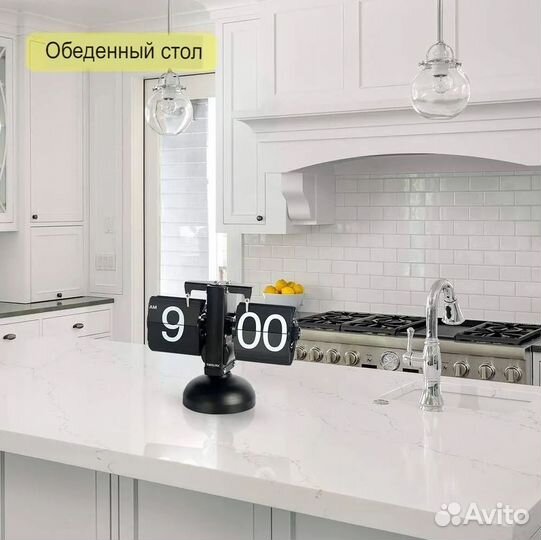 Настольные часы электронные в стиле ретро черные