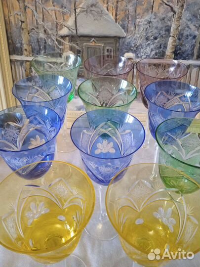 Бокалы цветной хрусталь