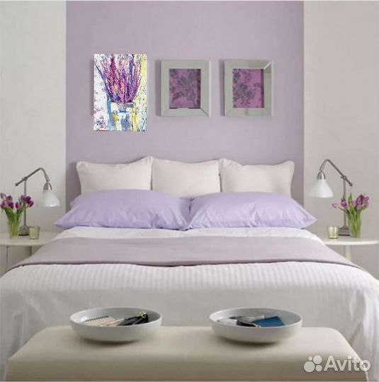 Картина маслом на холсте цветы лаванды. Прованс