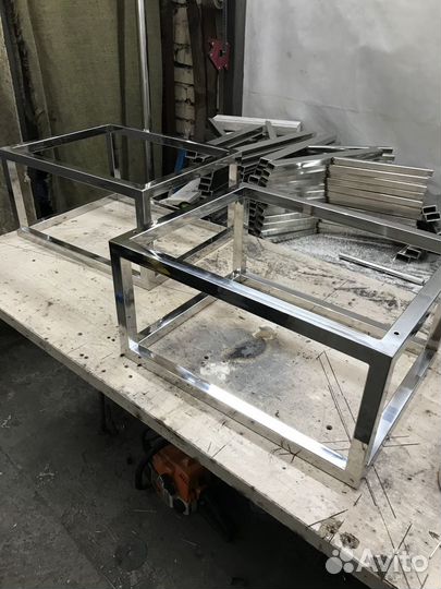 Мебель в стиле лофт из нержавеющей стали