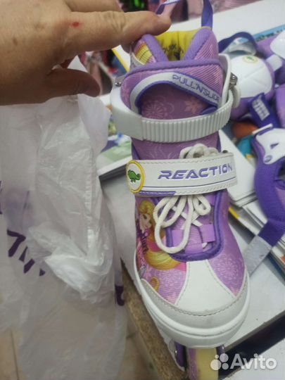 Роликовые коньки растущие Reaction шлем налоко