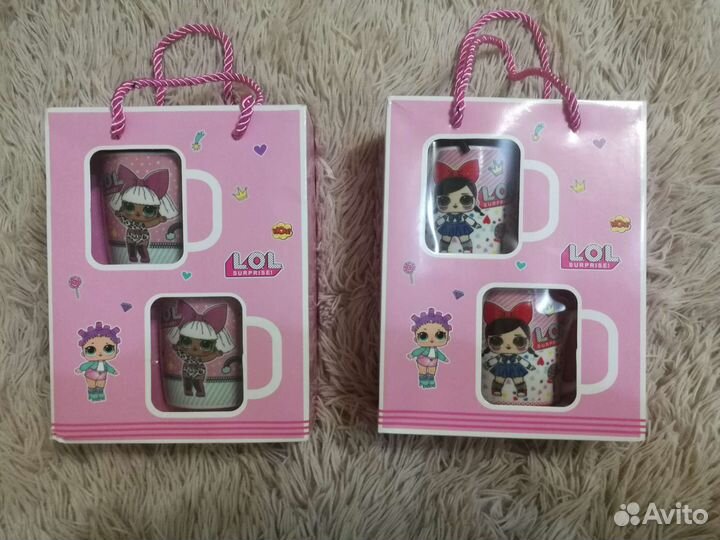 Подарочный набор лол(L.O.L) 2 кружки+2 ложки