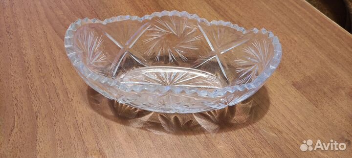 Салатник - ладья, советский хрусталь