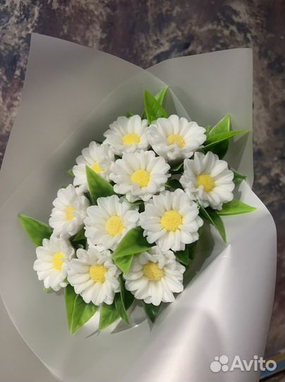 Букет ромашек из мыла