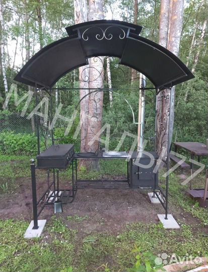Кованные мангалы с крышей