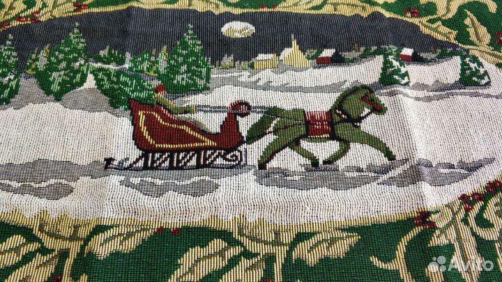Винтаж, рождественская салфетка на стол, гобелен