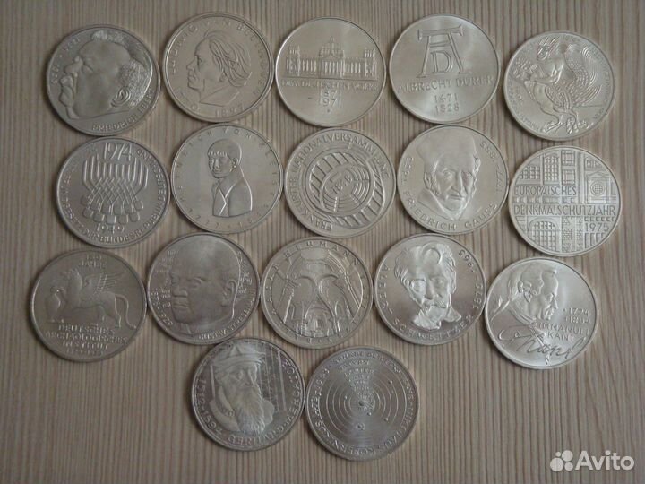 Монеты фрг, Германии, серебро