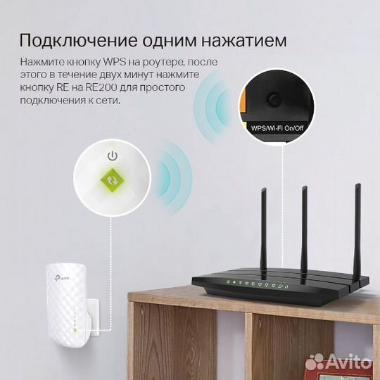 Усилитель Wi-Fi сигнала AC750 с поддержкой Mesh